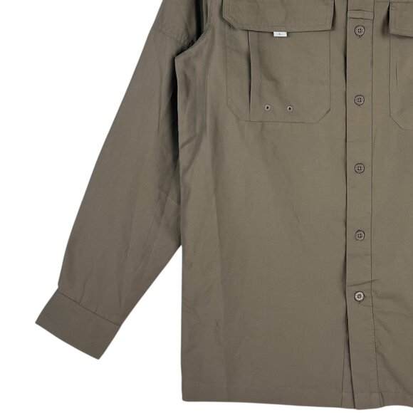 NWOT Habit Men UPF 40+ Button Down Long Sleeve Outdoor Shadow Green Shirt Size S - Picture 6 of 10